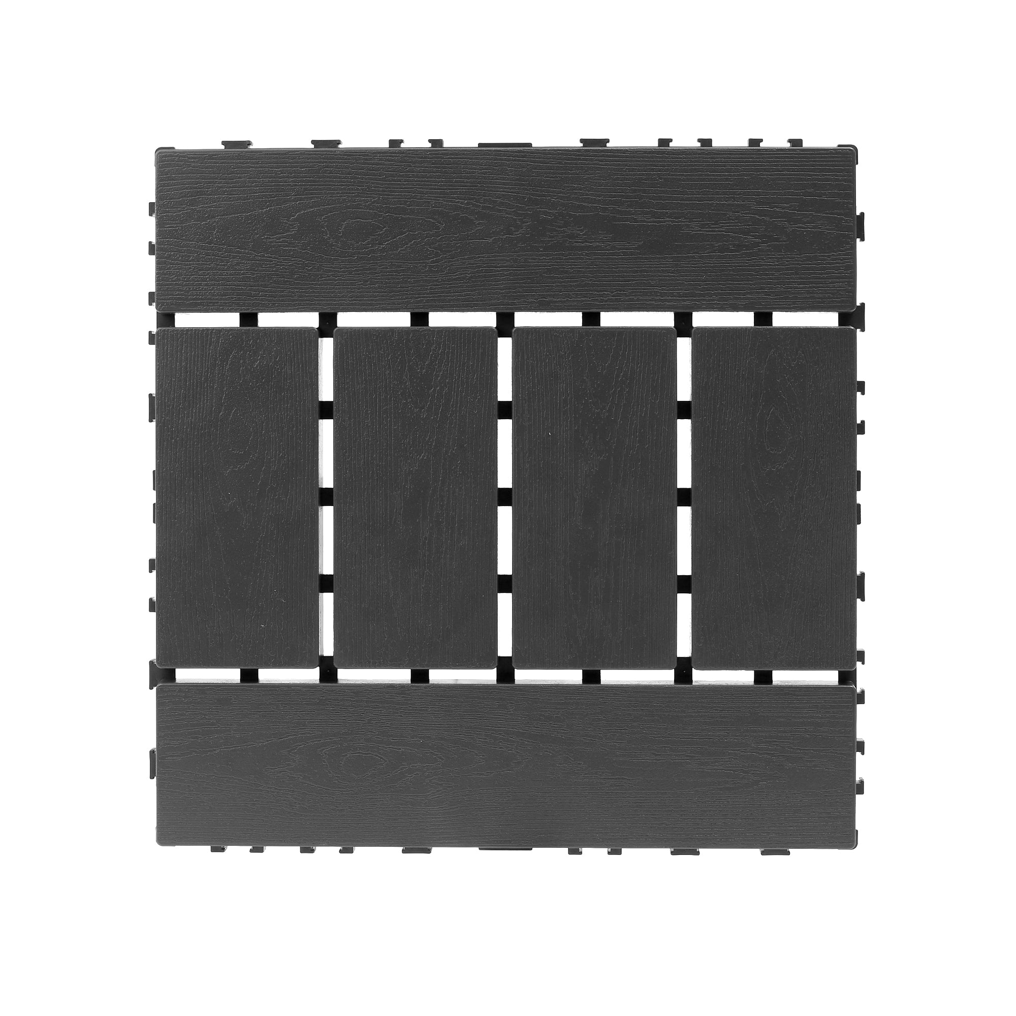 H Style 12" Patio Deck Tiles DIY Interlocking Indoor Outdoor Floor Tile 44pcs DARK GRAY