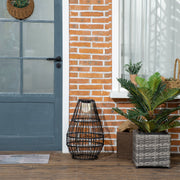 Solar Lamp Drum Design Waterproof Automatic LED Black