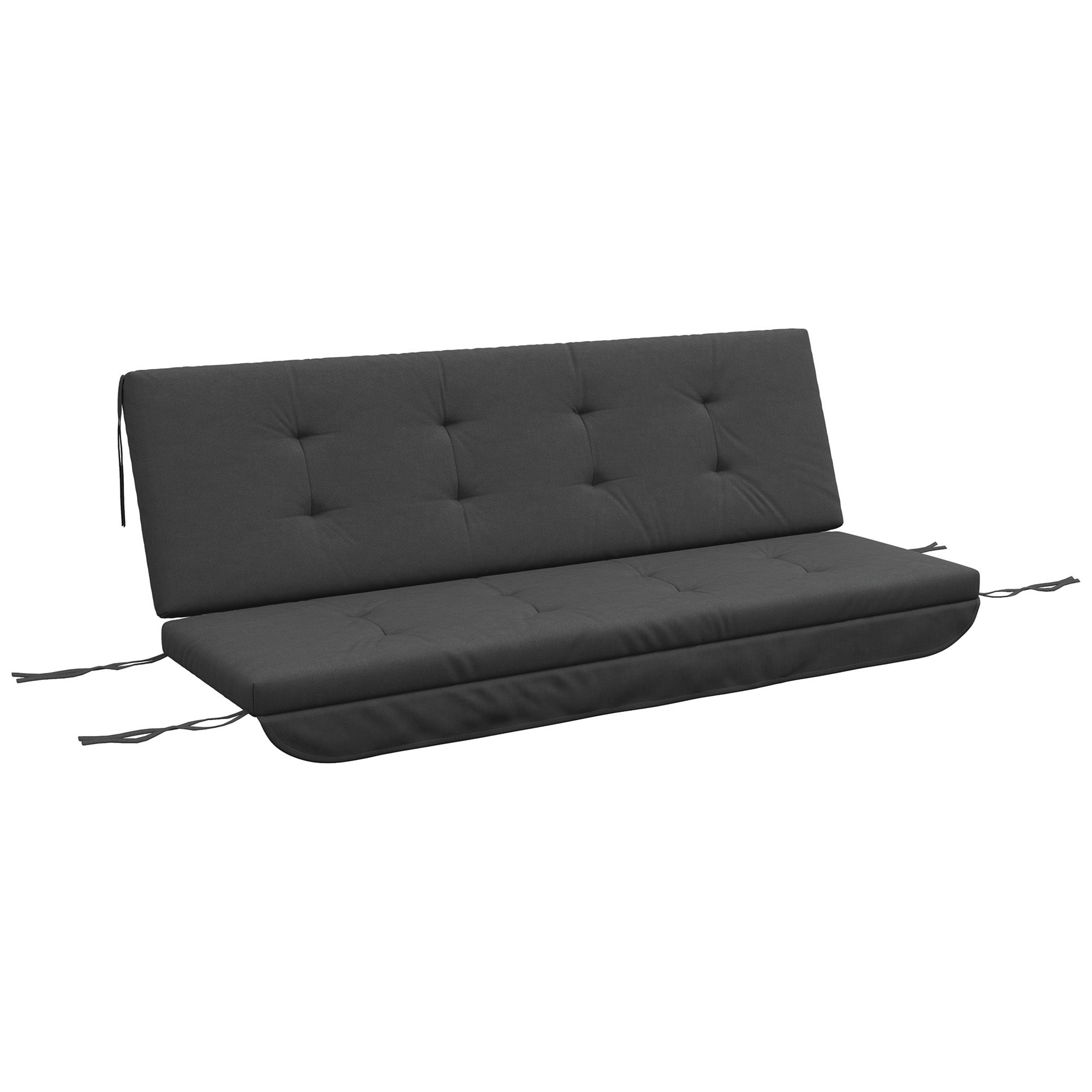 Cushion Set 170cm Hollywood Swing Chair & Back Cushions Weatherproof, Dark Grey