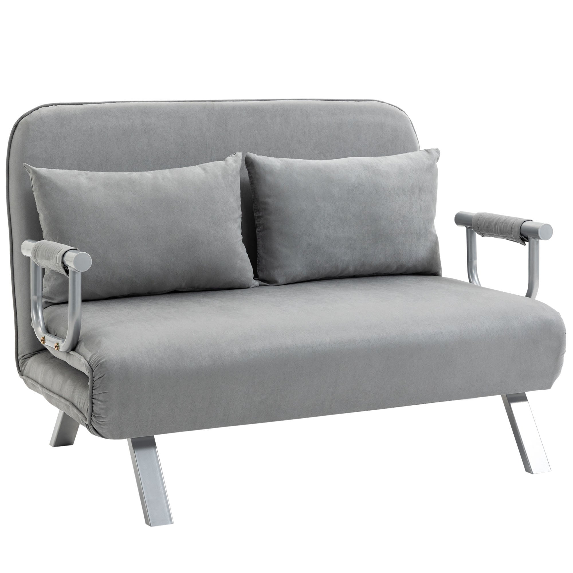 Two-Seater Click-Clack Sofa Bed Light Grey