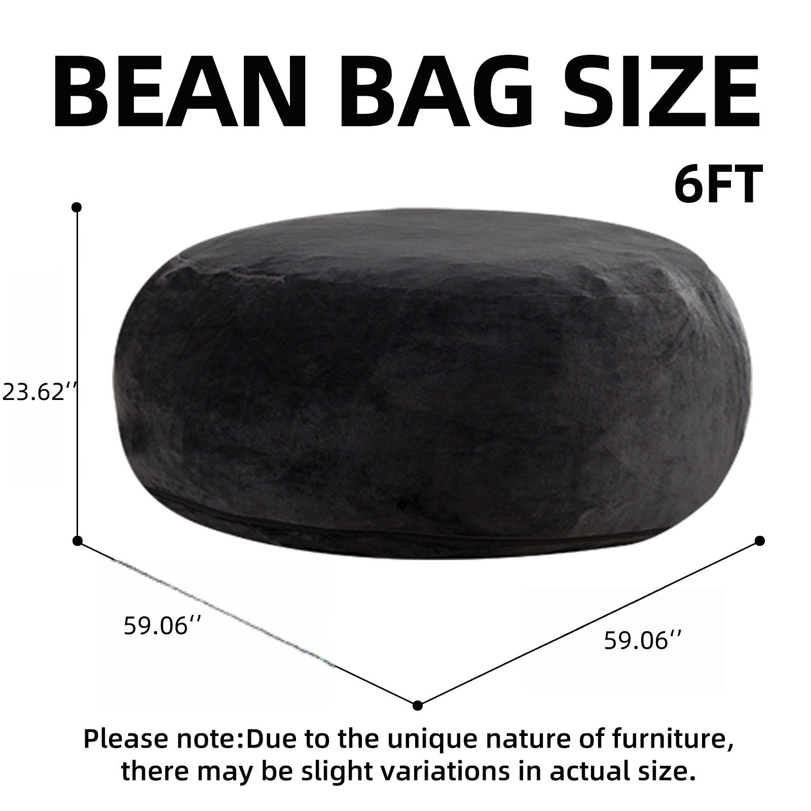 6FT Bean Bag Chair Sofa, Soft Comfortable Reading Chair for Adults