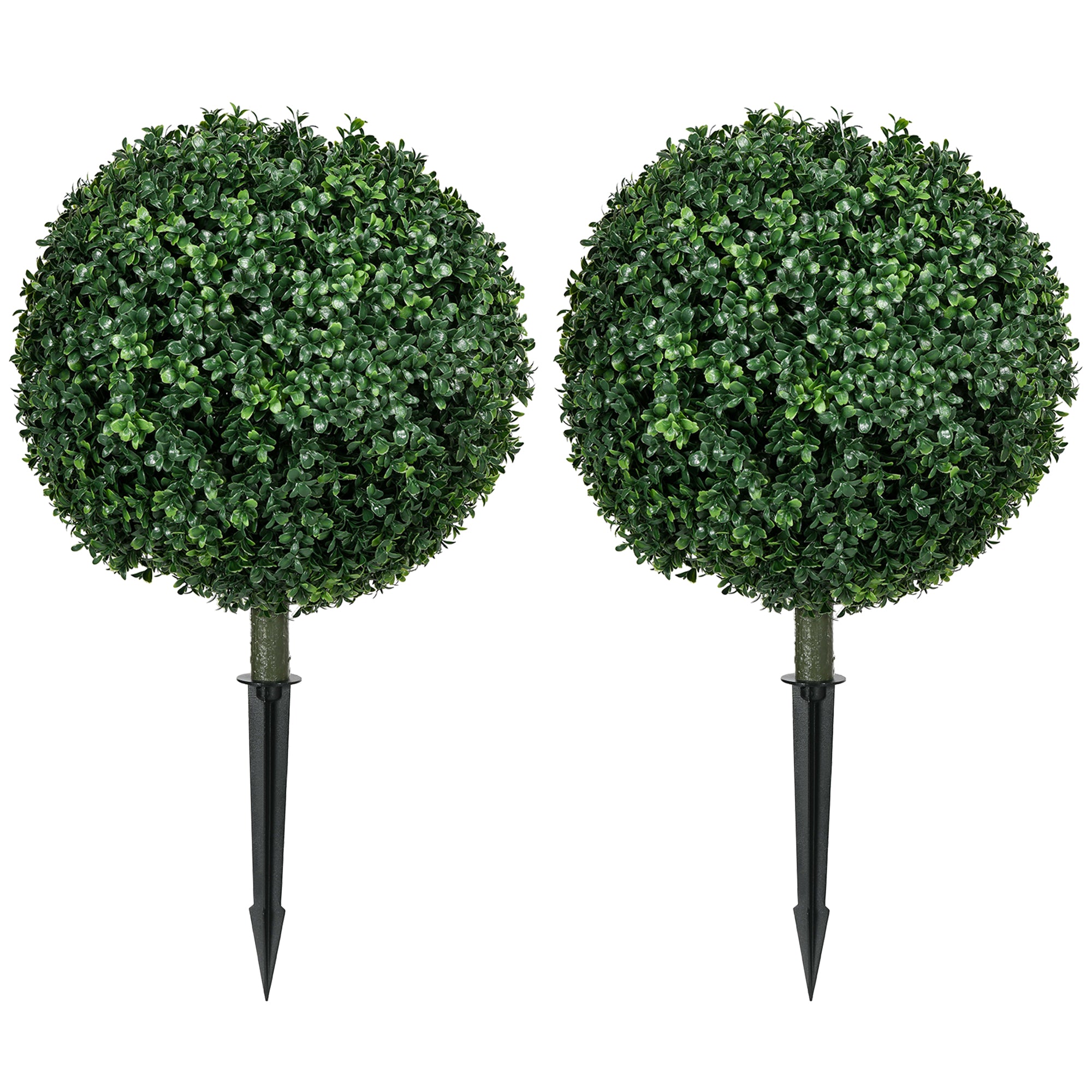 Artificial Boxwood Shrubs Set of 2 Large 70cm UV Protection - Realistic Green
