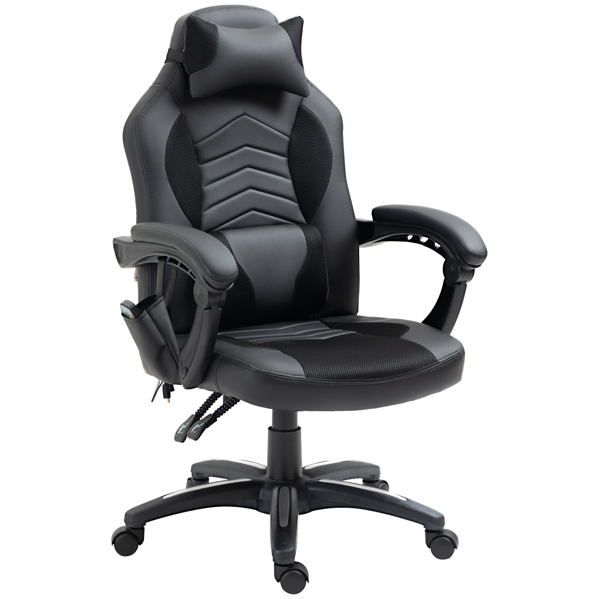 Gaming Chair Ergonomic with Heat & Vibration, Faux Leather