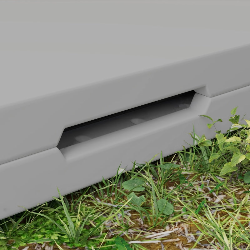 Folding Camping Table 34/74cm Adjustable Height with Handle, Grey HDPE Plastic