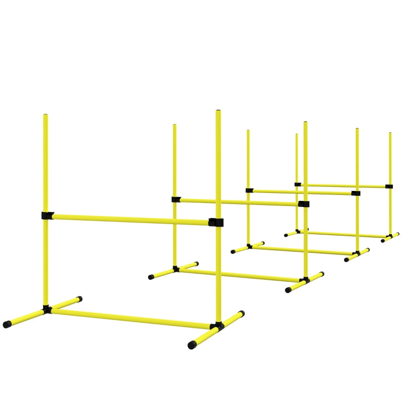 Dog Agility Set, Hurdles & Poles with Carry Bag, Robust, Yellow