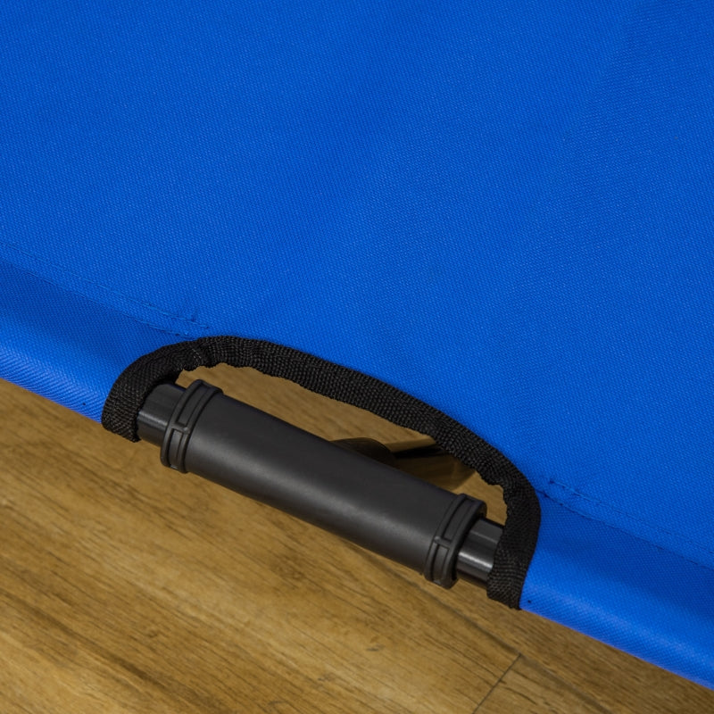 Raised Dog Bed Elevated Portable Camping with Metal Frame Blue