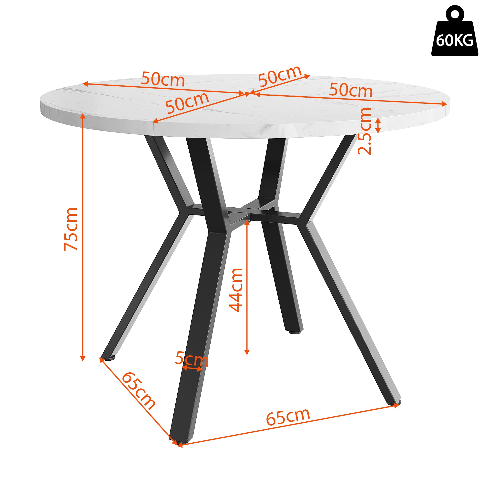 Round Dining Table, Modern Simple, Black Marble