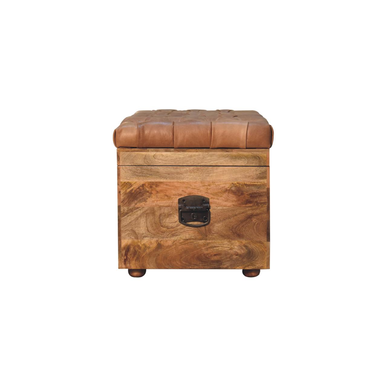 Buffalo Hide Storage Trunk, Oak-ish