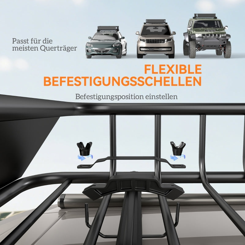 Roof Rack Universal Roof Basket with Wind Protection, 90.7 kg Load Capacity, Steel, Black