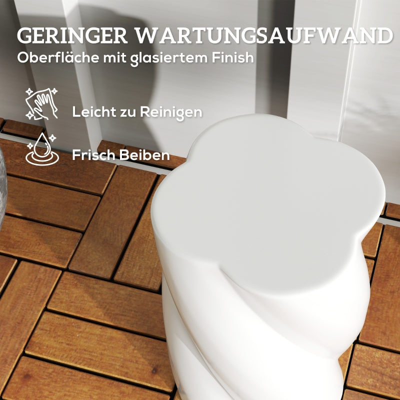 Ceramic Spiral Stool, 120 kg Load, Weatherproof, White