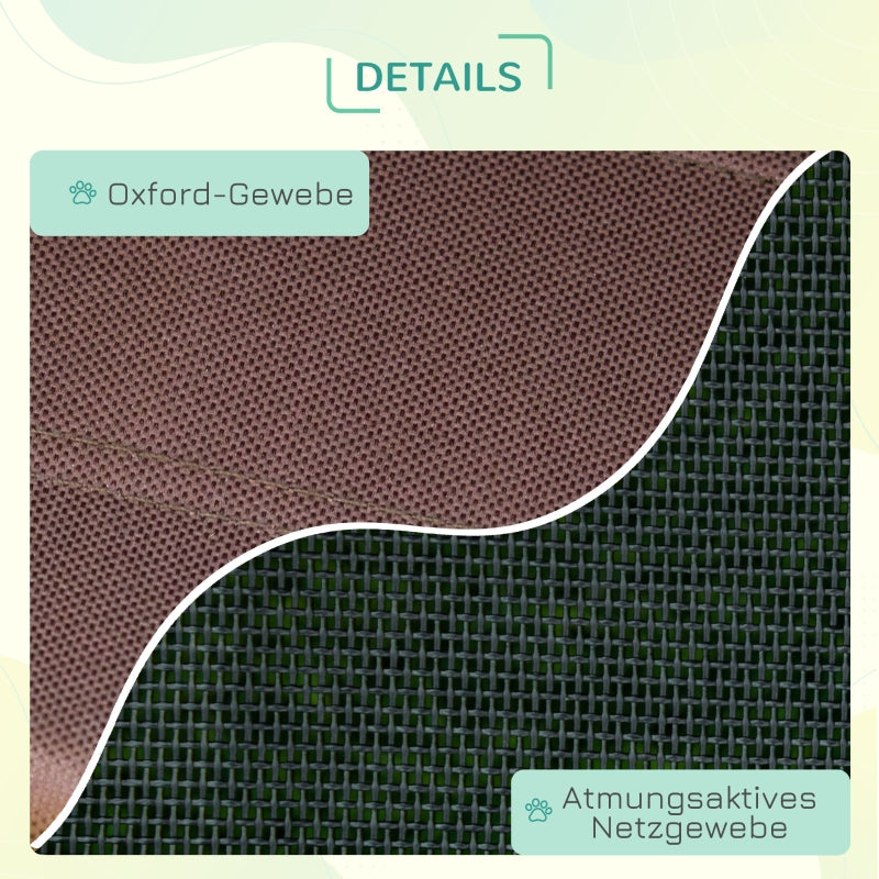 Outdoor Pet Bed with Canopy, Elevated, Taffeta Fabric, Coffee