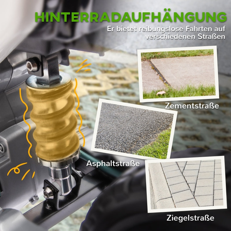 AIYAPLAY Electric Motorcycle for Kids, 12V with music and training wheels, green