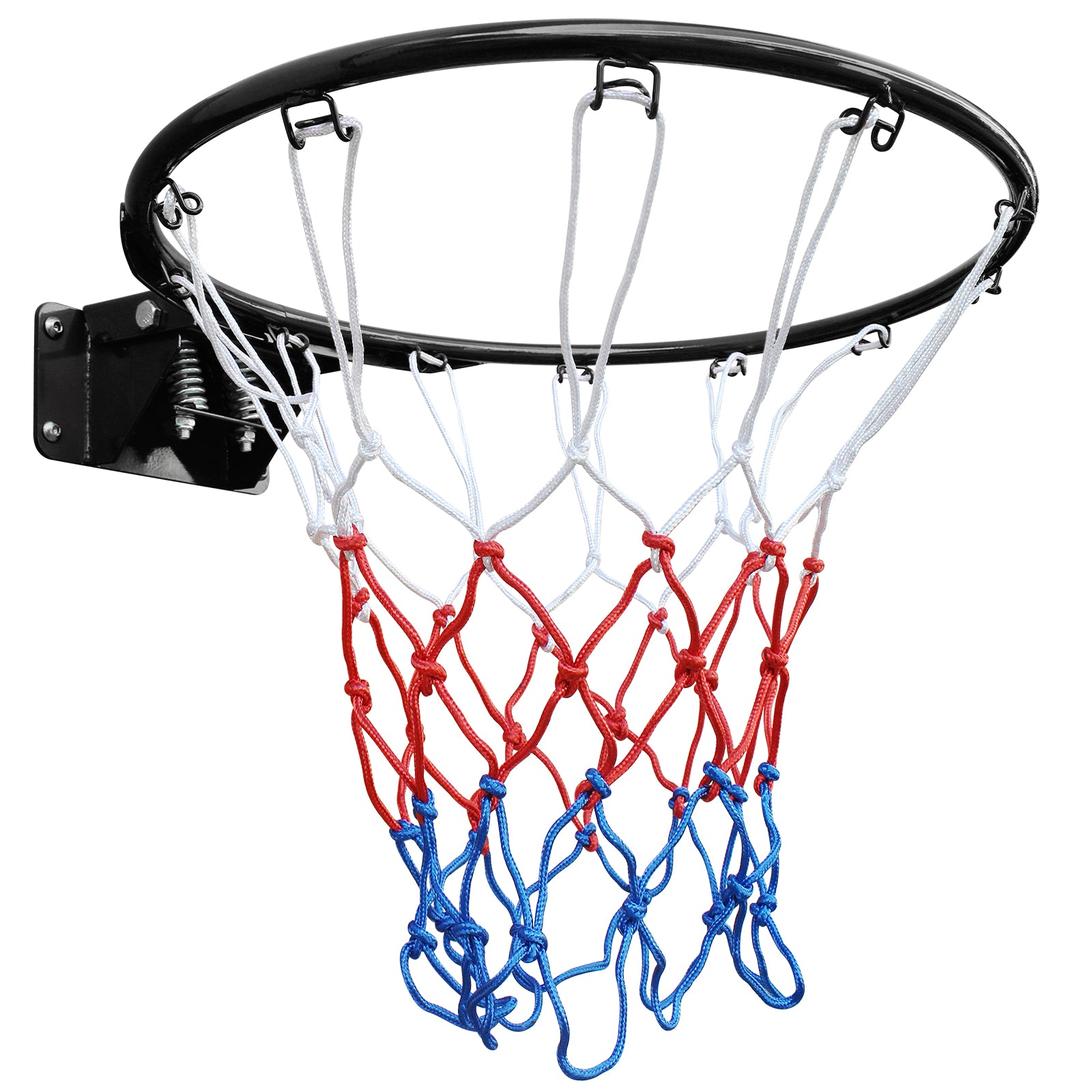 Basketball Rim Replacement, Double Spring Solid, In-Ground & Wall-Mounted Steel, Black