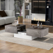 Universal Sofa Table, High Gloss with Extendable Table and Storage Space (Gray)