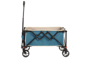 Folding Wagon Cart with All Terrain Wheels, Heavy Duty, Adjustable Handle, Outdoor Utility, Blue
