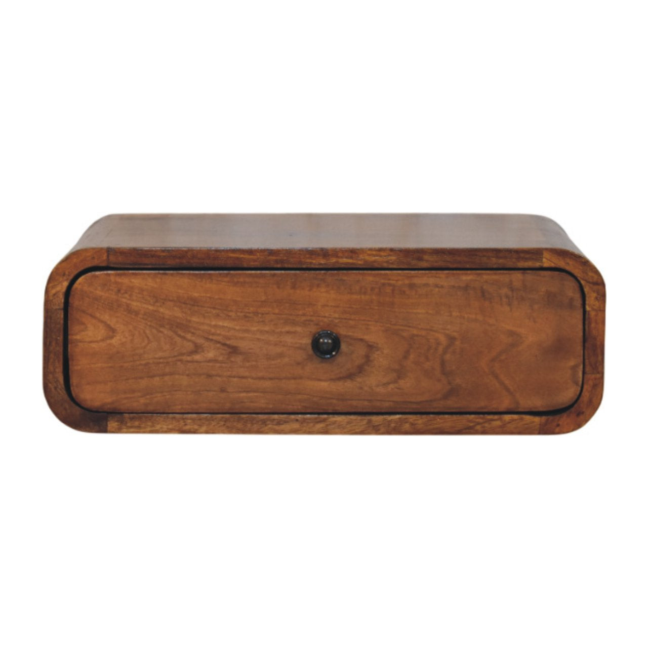 Solid Wood Avora Wall-Mounted 1 Drawer Nightstand, Dark Brown