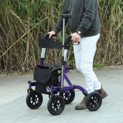 Folding Rollator Walker - Lightweight, All-terrain, Adjustable, Purple
