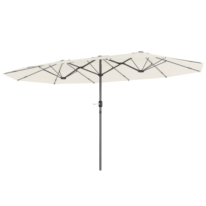 Double Parasol, 436 x 260 cm, UV Protection, Steel, Beige