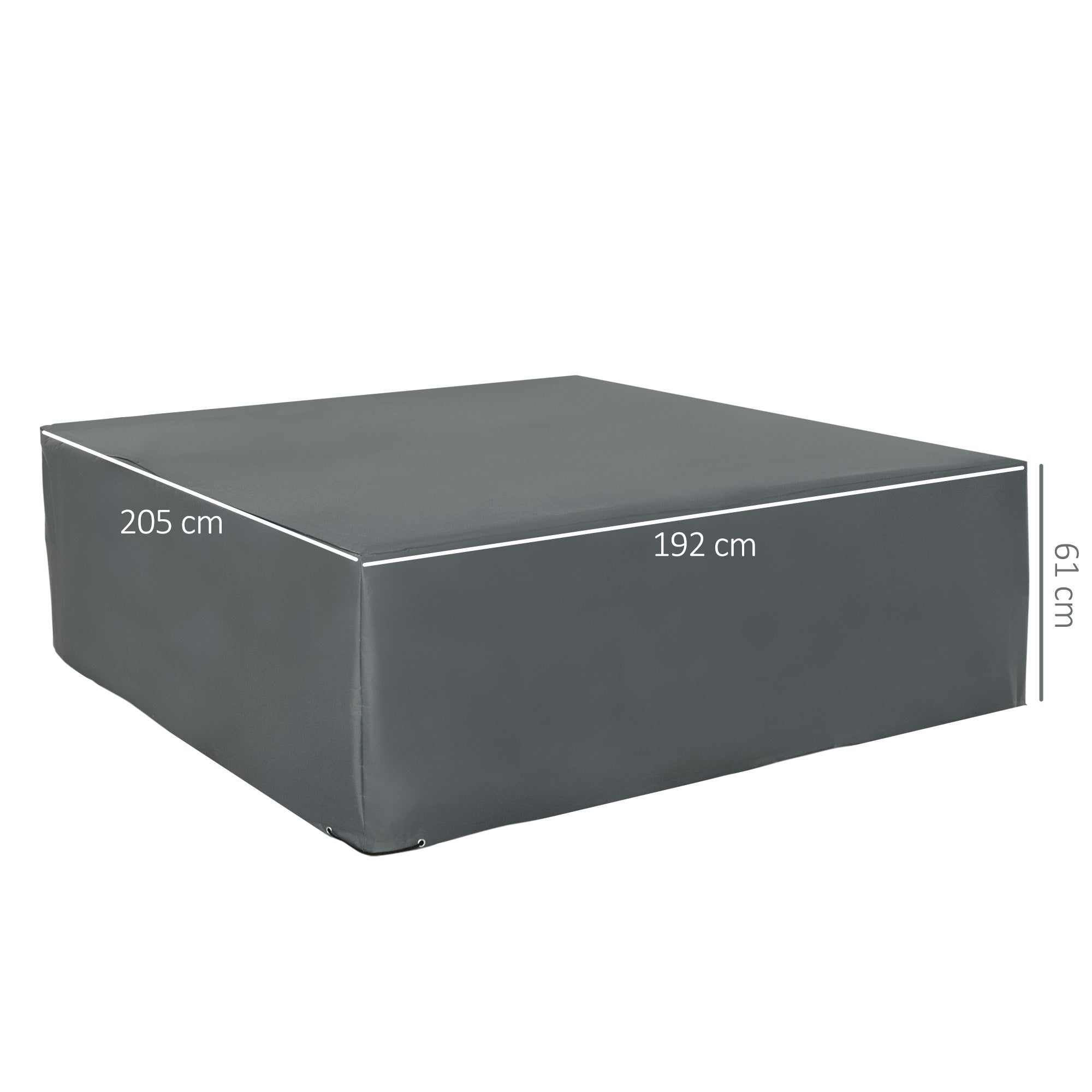 Garden Rattan Furniture Protective Cover Water UV Resistant Grey 205x192cm