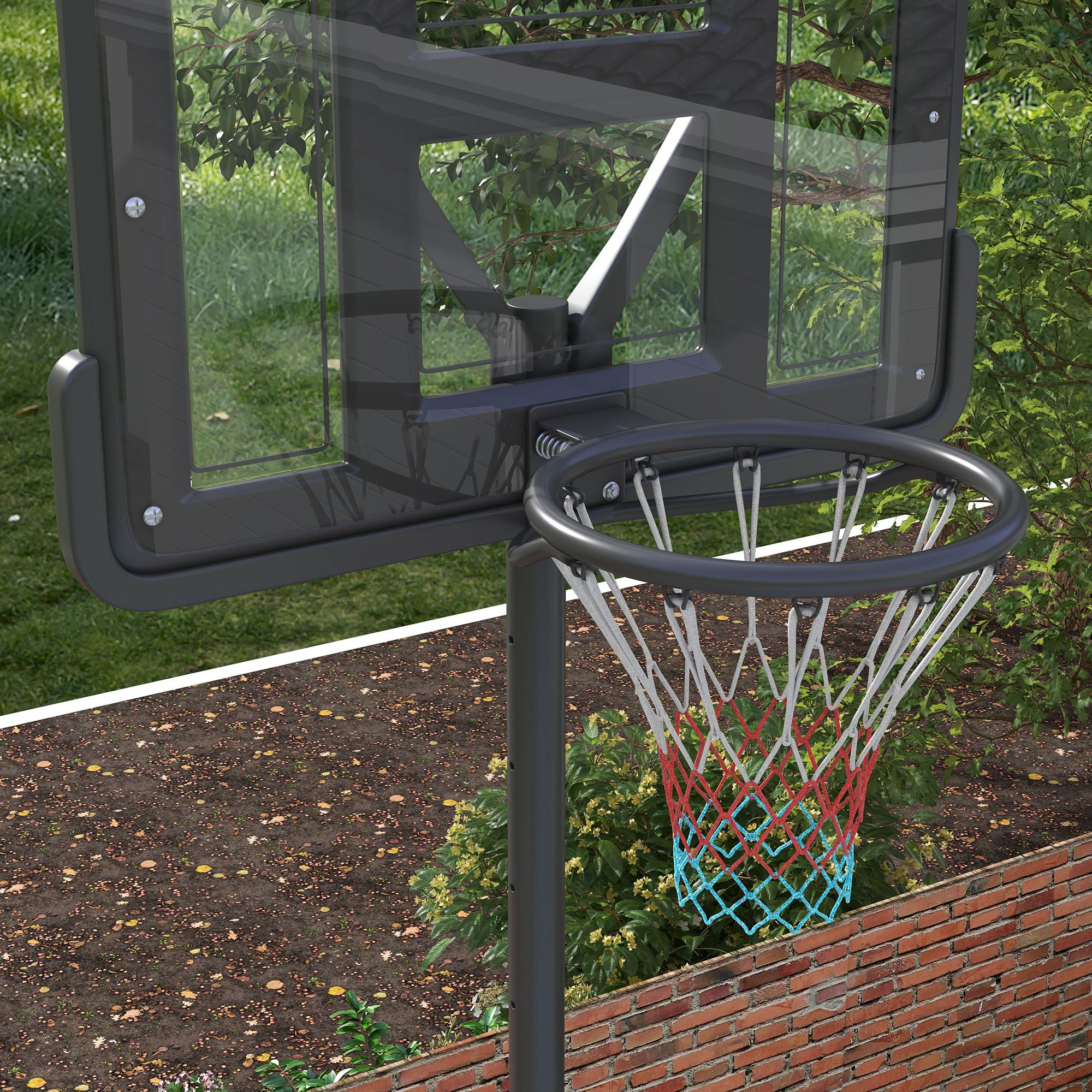 Basketball Stand, Height-Adjustable with Wheels, Steel