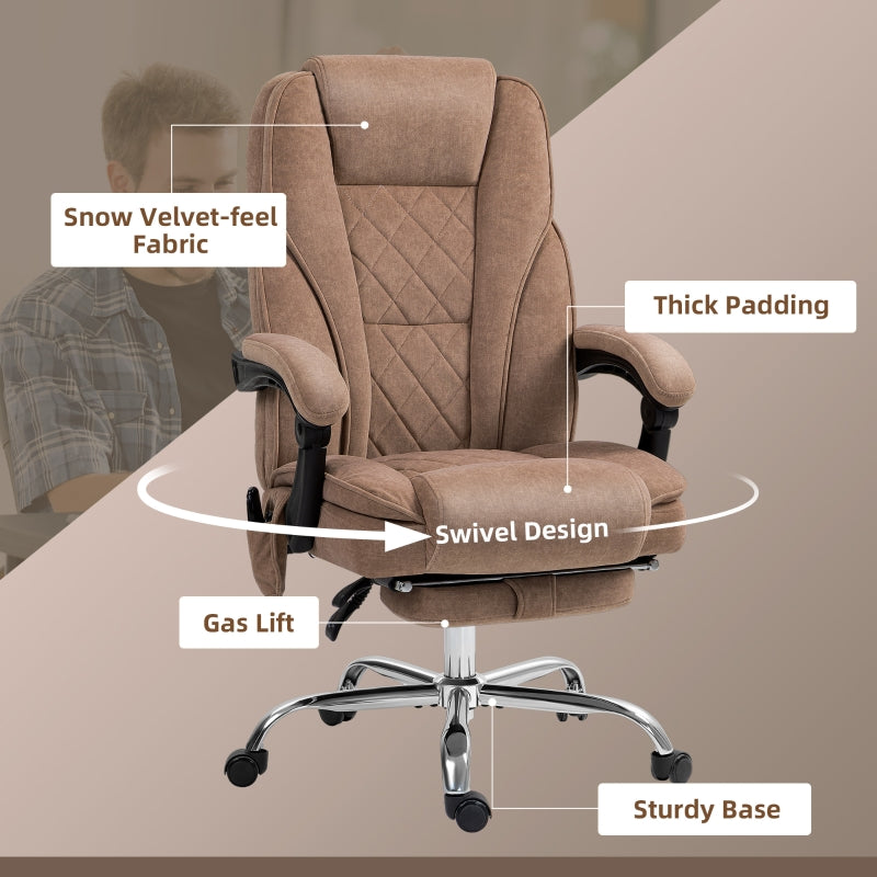 Massage Office Chair, Heated Reclining with Adjustable Height, Brown