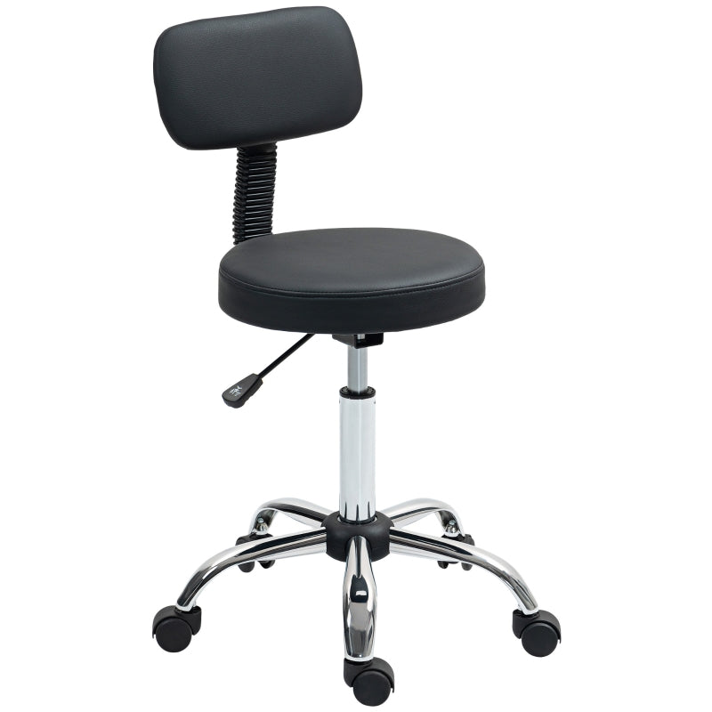 Salon Stool 360° Swivel Seat Black
