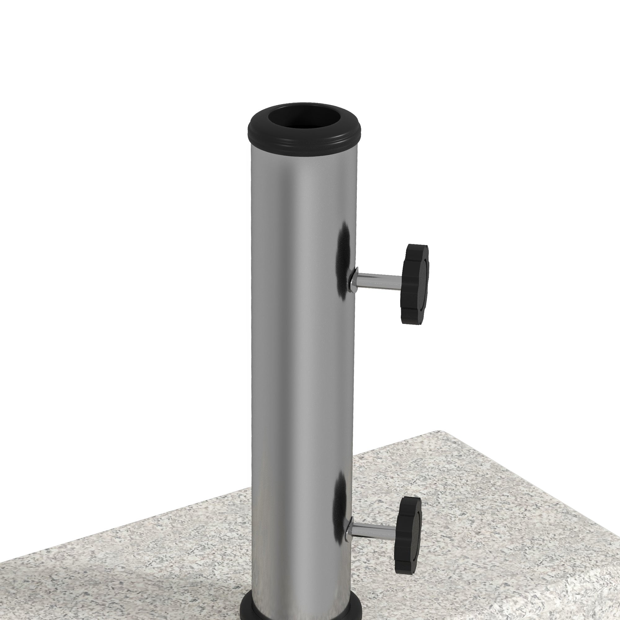 Parasol Base 25kg Semi-Circular Stand for 32/38/48mm Pole Garden/Balcony Granite Grey