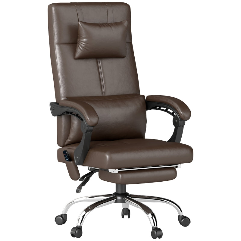 Vinsetto Office Chair, Massage, Heating, Reclining, Lumbar Support, Coffee