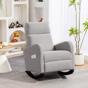 Corduroy Rocking Armchair Padded 11° Rocking Base Grey