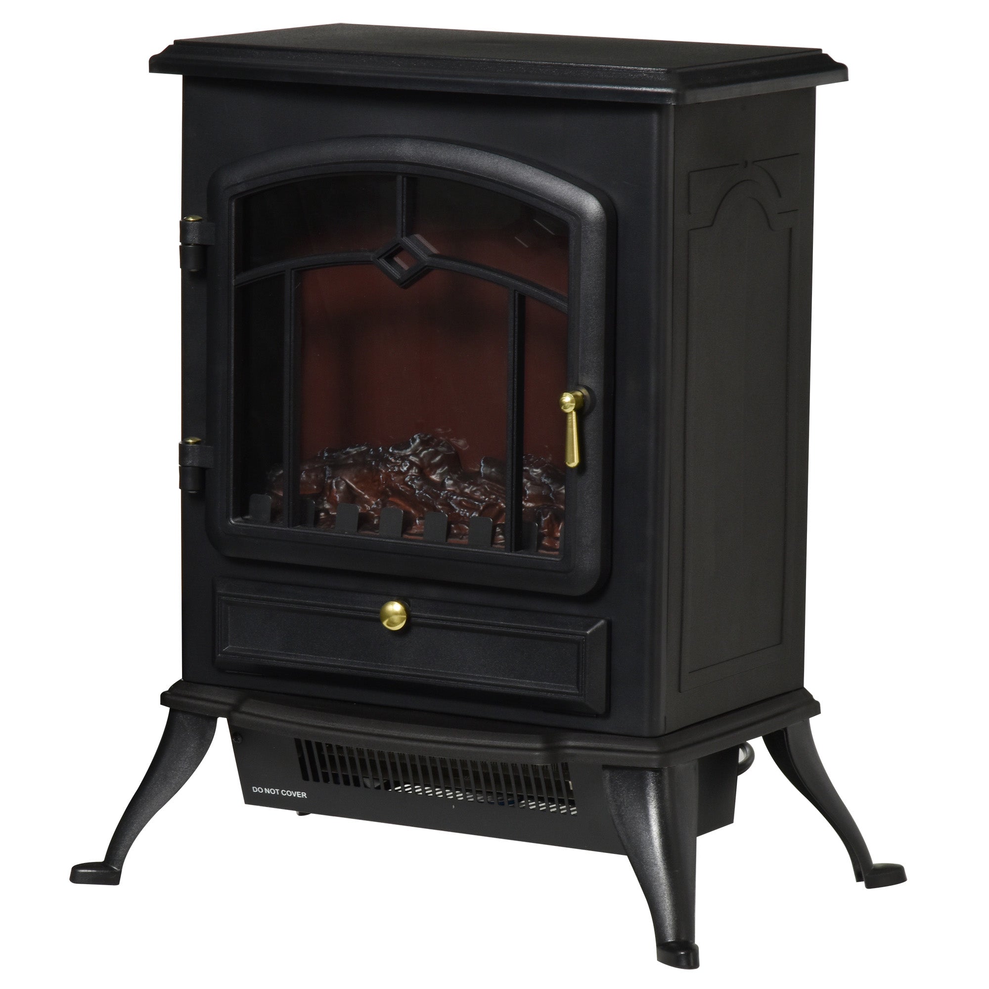 Electric Fireplace, Flame Effect 1000/2000W Overheat Protection, Black