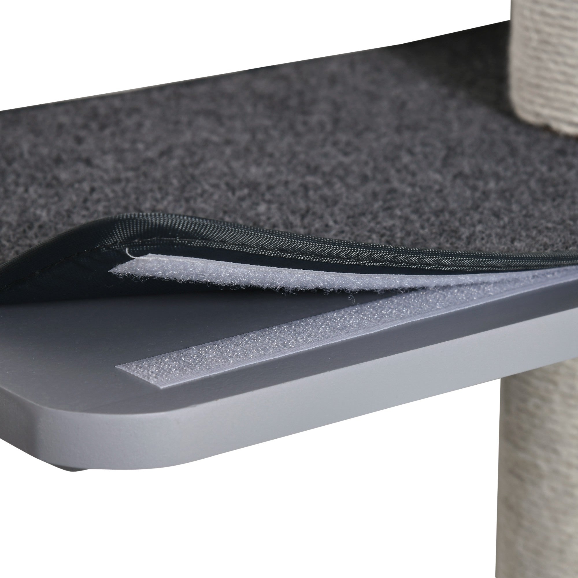 Wall-Mounted Cat Scratching Post with Climbing Wall, Wood in Light Grey Beige