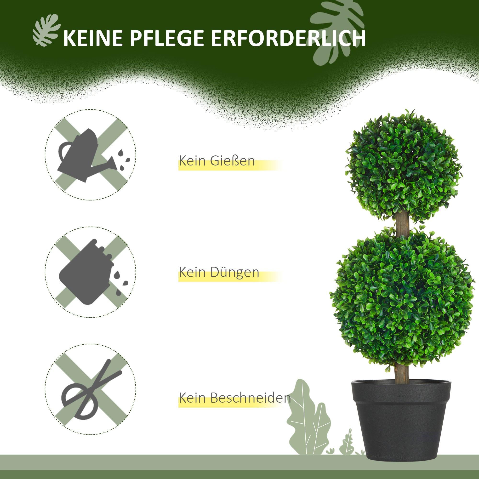 Artificial Plants Boxwood 60cm Double Ball UV-resistant Green