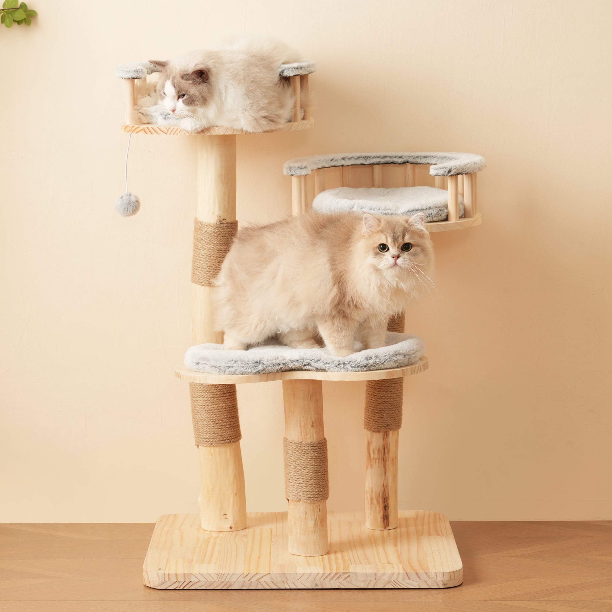 Designer Cat Climbing Frame 98cm 3-Step Jumping Board Solid Wood