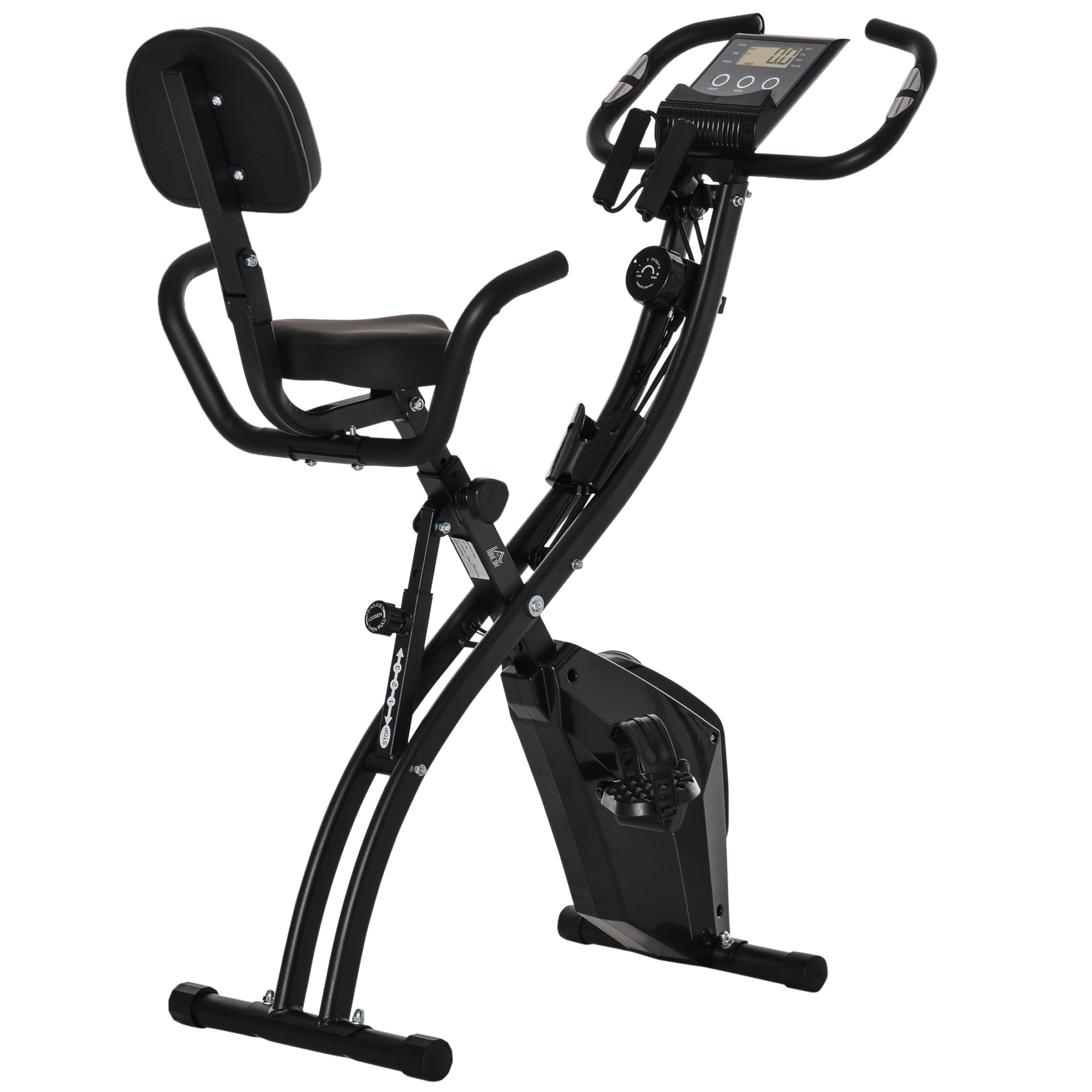 Exercise Bike, Foldable 8-Level Magnetic Resistance, Metal