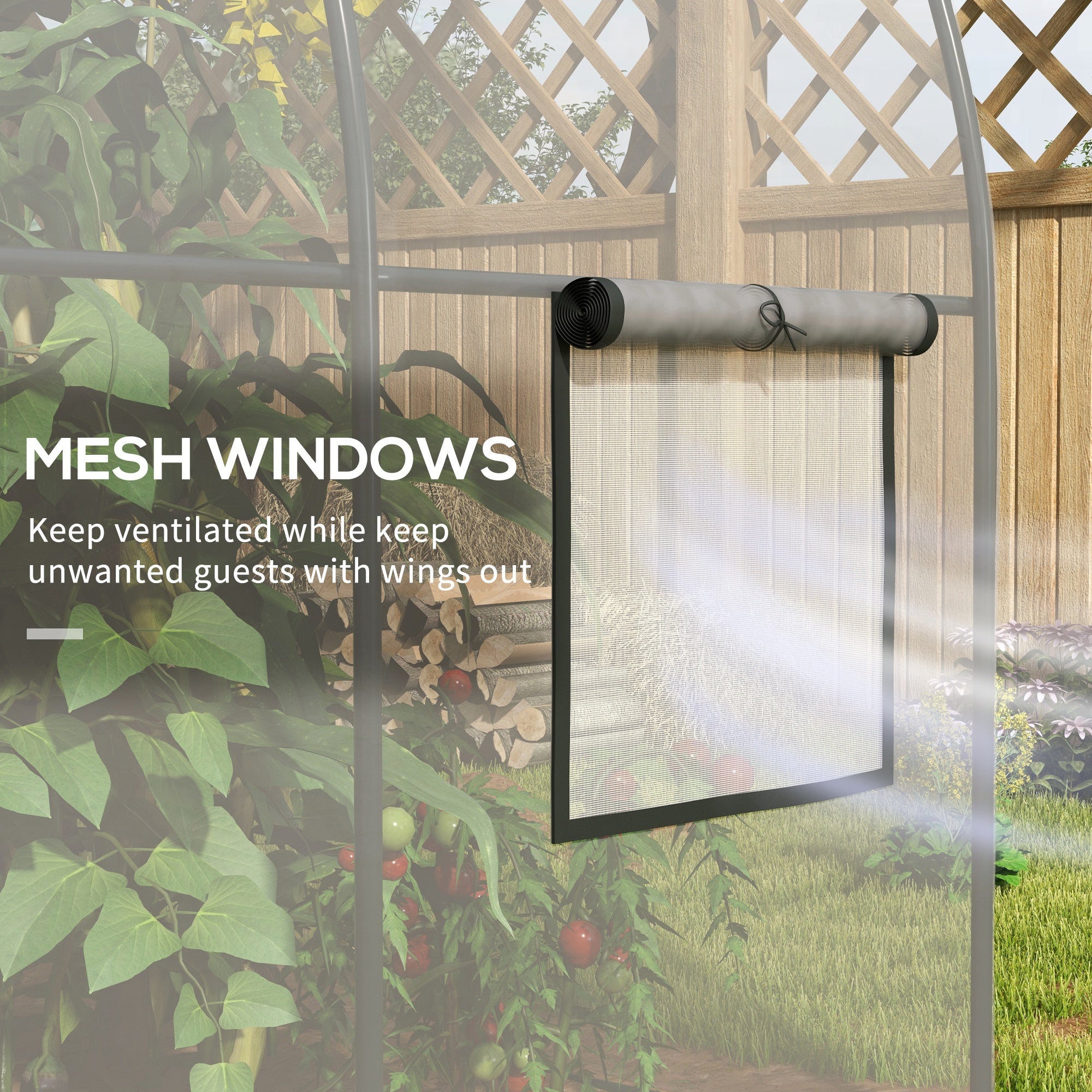 Polytunnel Greenhouse Walk-in Grow House, Steel Frame, Clear