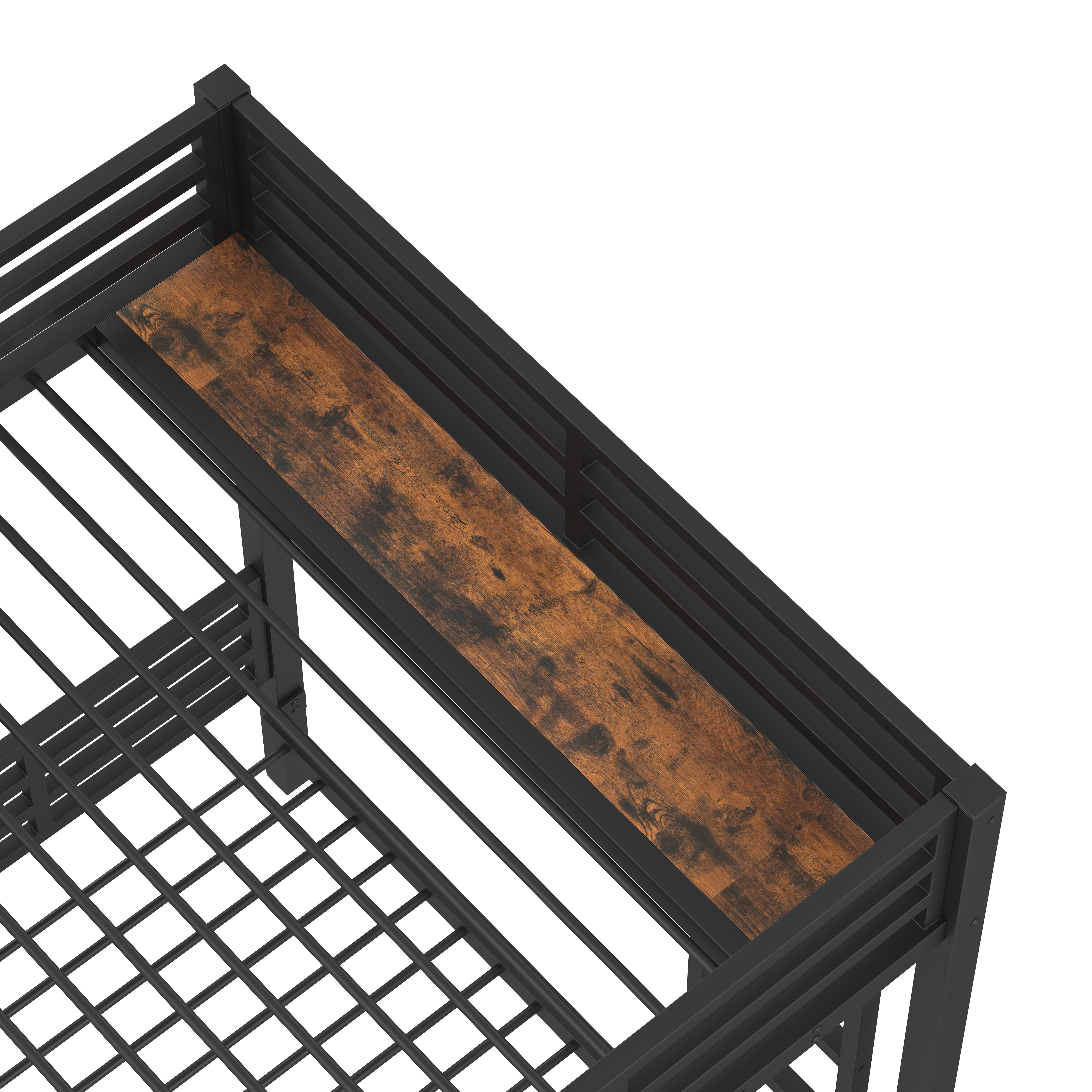 Bunk Bed 3 Beds 140x200 + 90x200 Storage Drawers Black