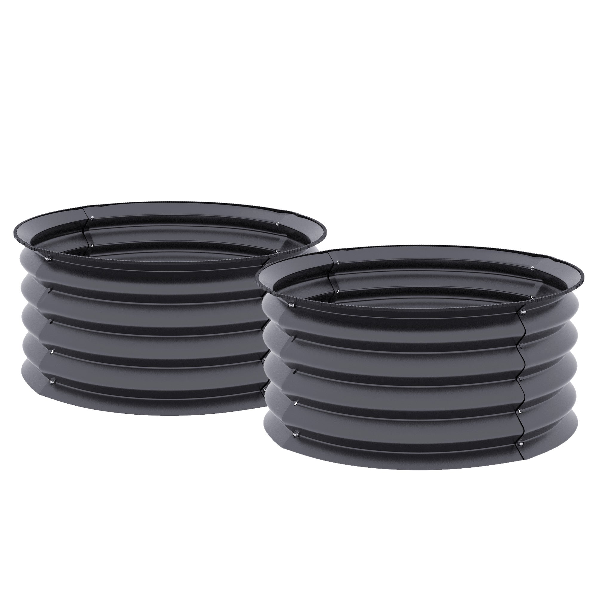 Raised Garden Bed, Metal Planter Box with Safety Edging, Dark Grey