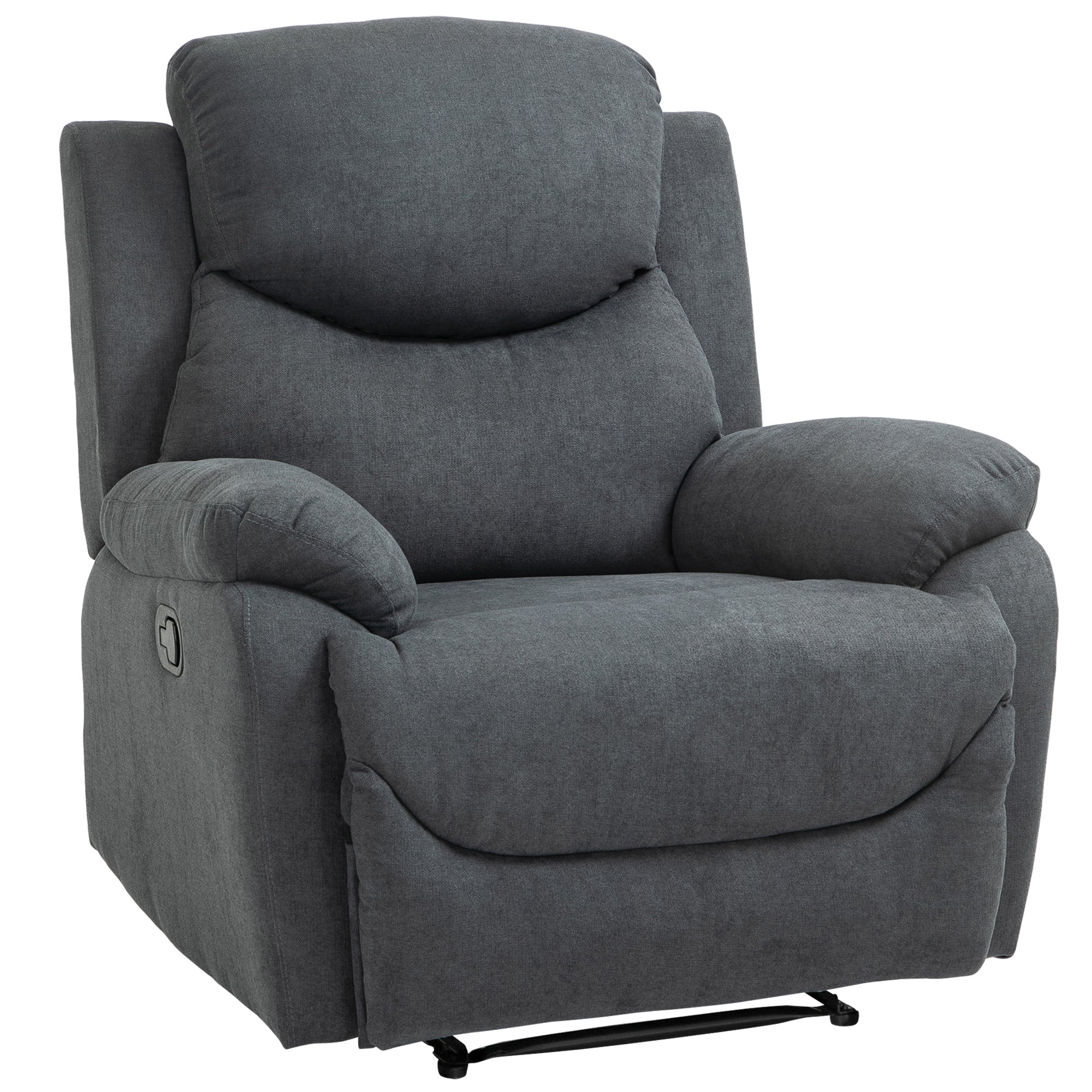 Reclining Armchair, 150° Tiltable for Living Room, Dark Grey Linen Look