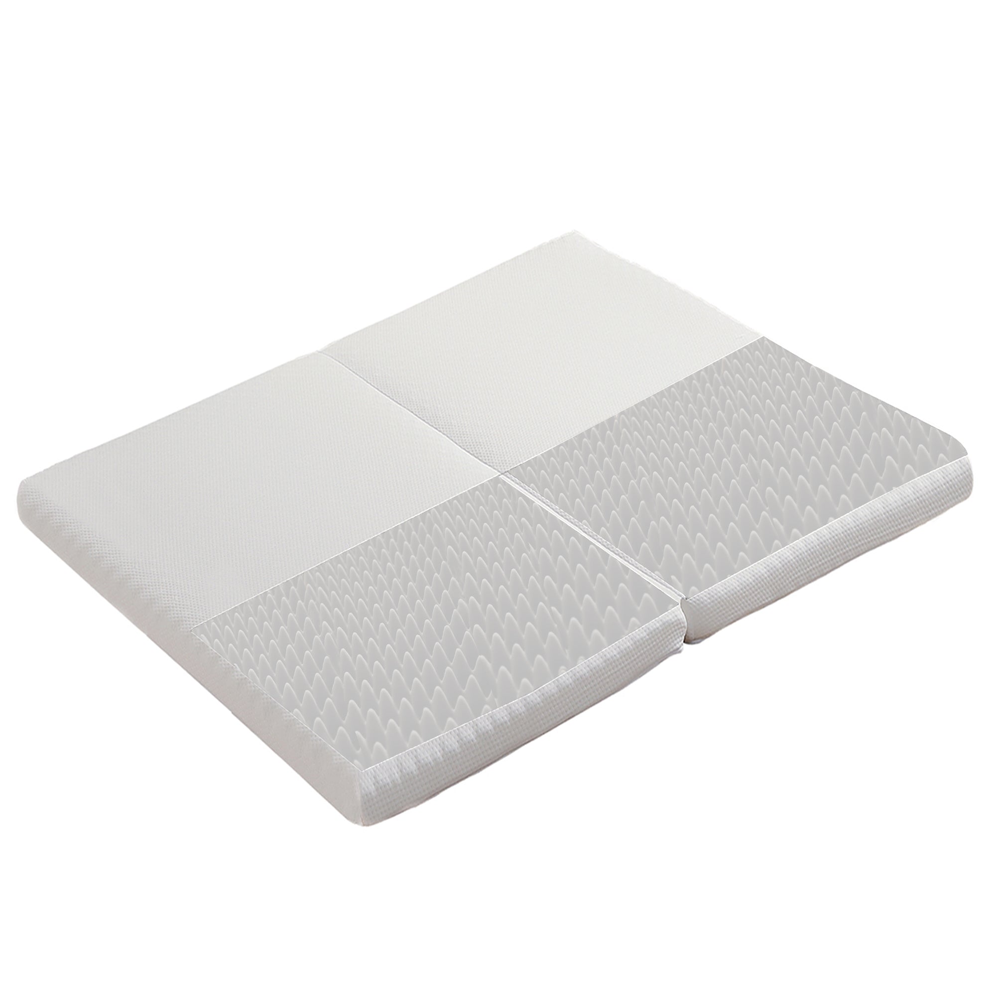 Foldable mattress, ergonomic breathable durable, white