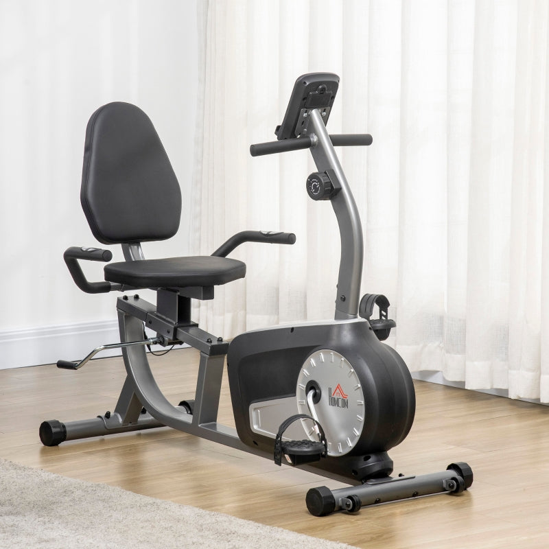 Exercise Bike 8 Resistance Levels - Steel Grey/Black/Silver