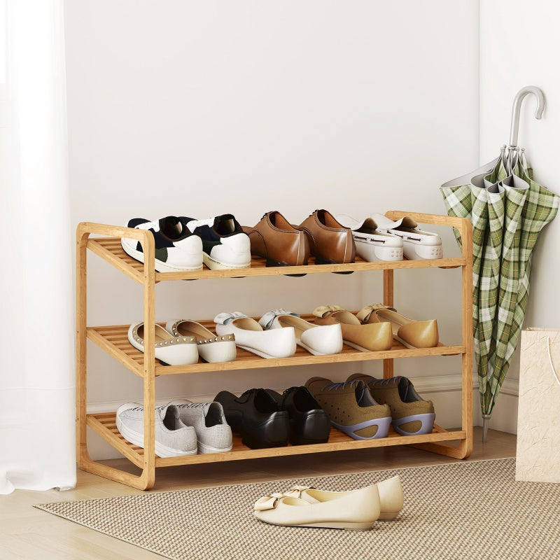 Bamboo Shelf 3-Tier Design 30 kg Load Capacity Wood