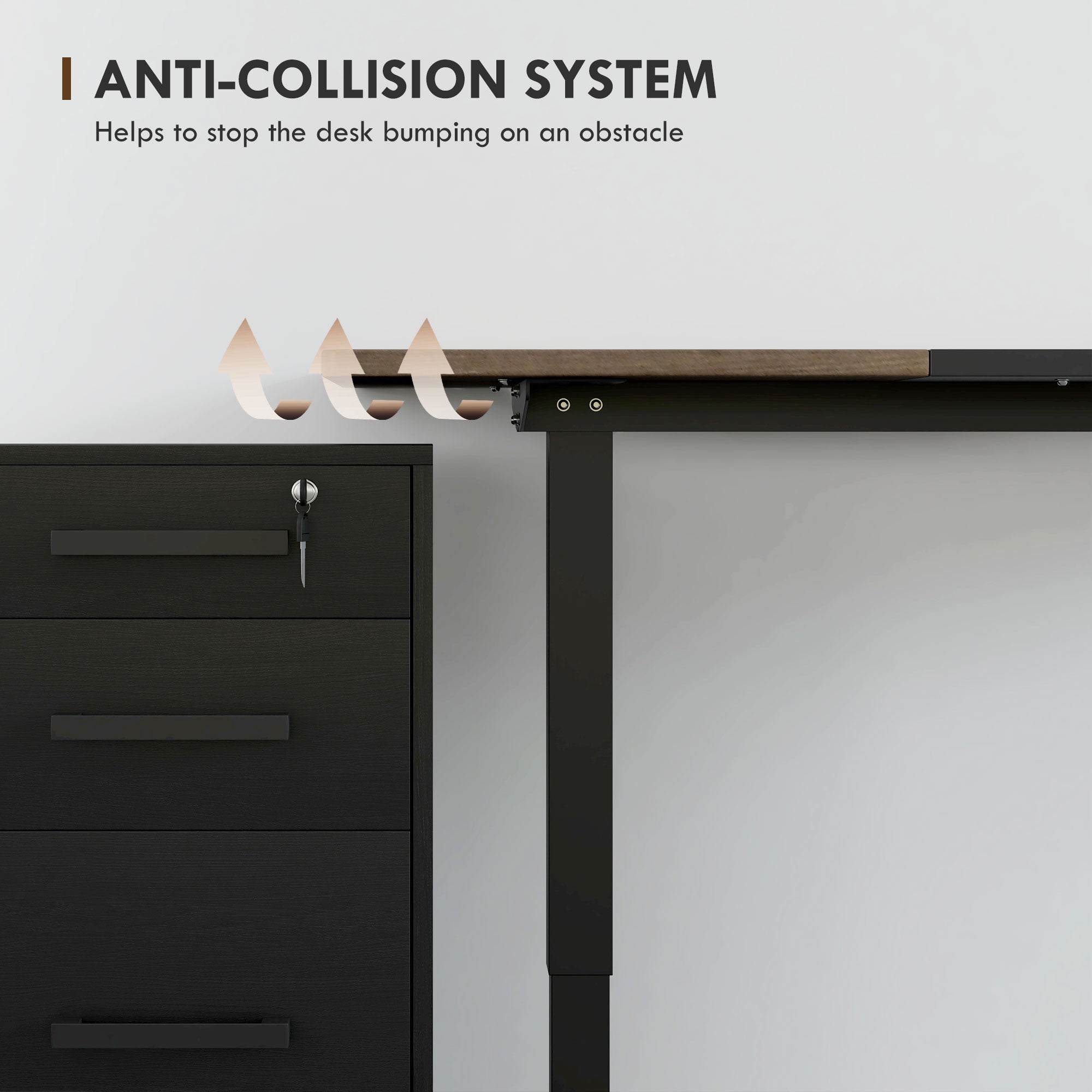 Adjustable Electric Standing Desk with LED Display - Black