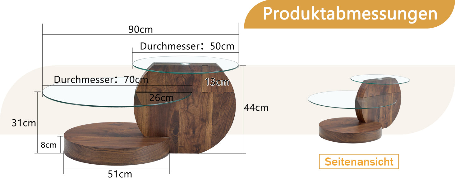 Coffee Table Modern Minimalist Multi-Layer Tempered Glass & MDF