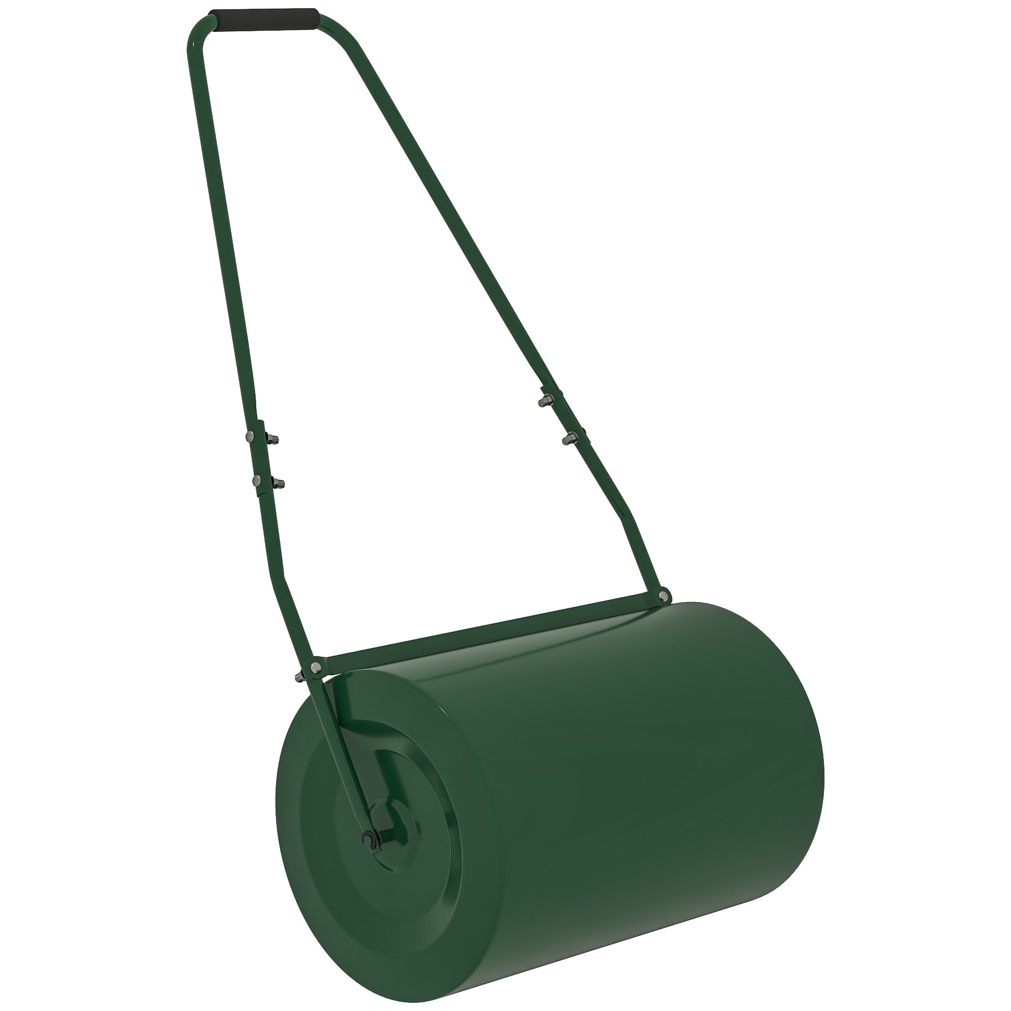 Garden Lawn Roller, 63L Heavy Duty Water/Sand Filled Drum Φ30cm, Dark Green Steel