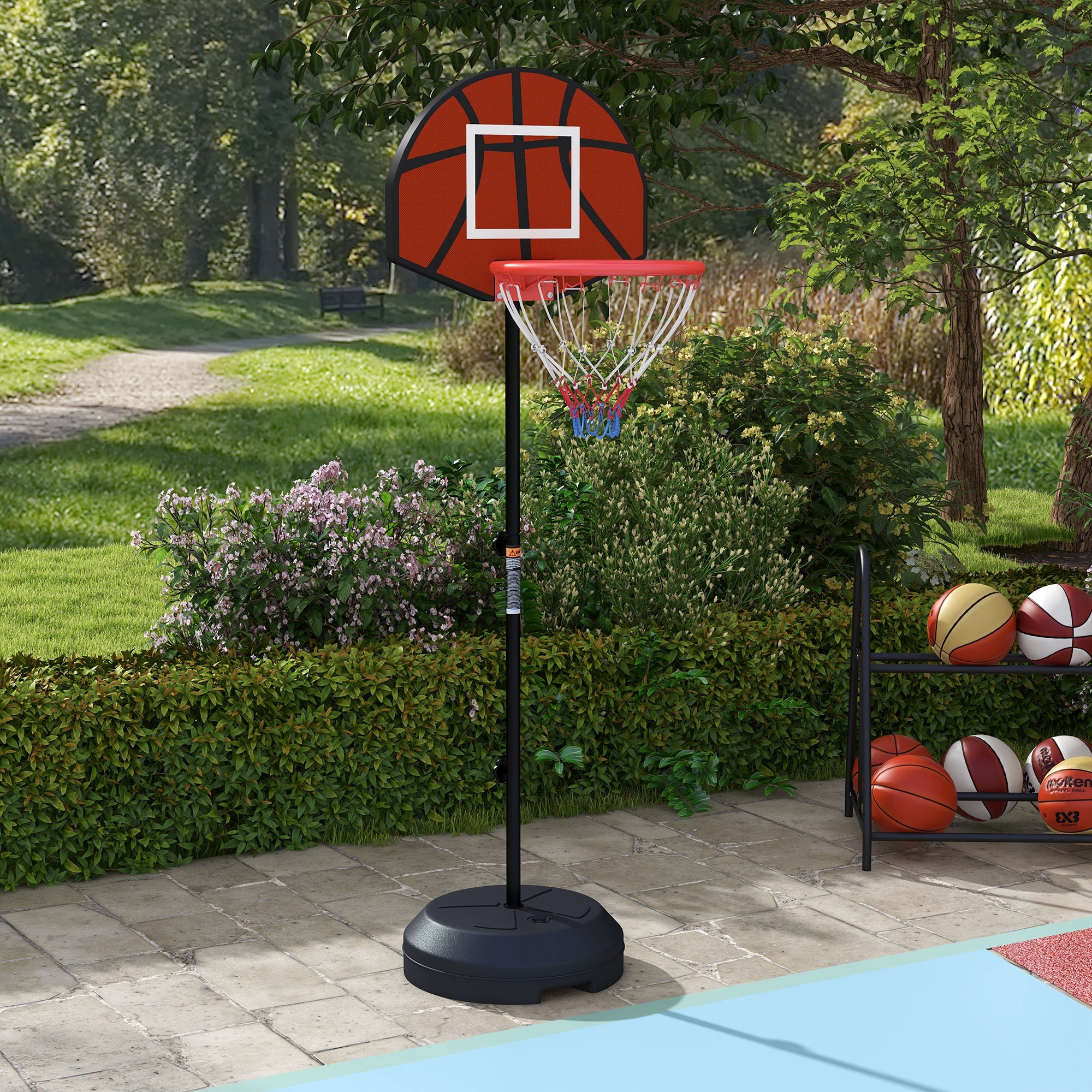 Basketball Hoop, Adjustable Height with Stand & Magnetic Dartboard, Indoor/Outdoor Use