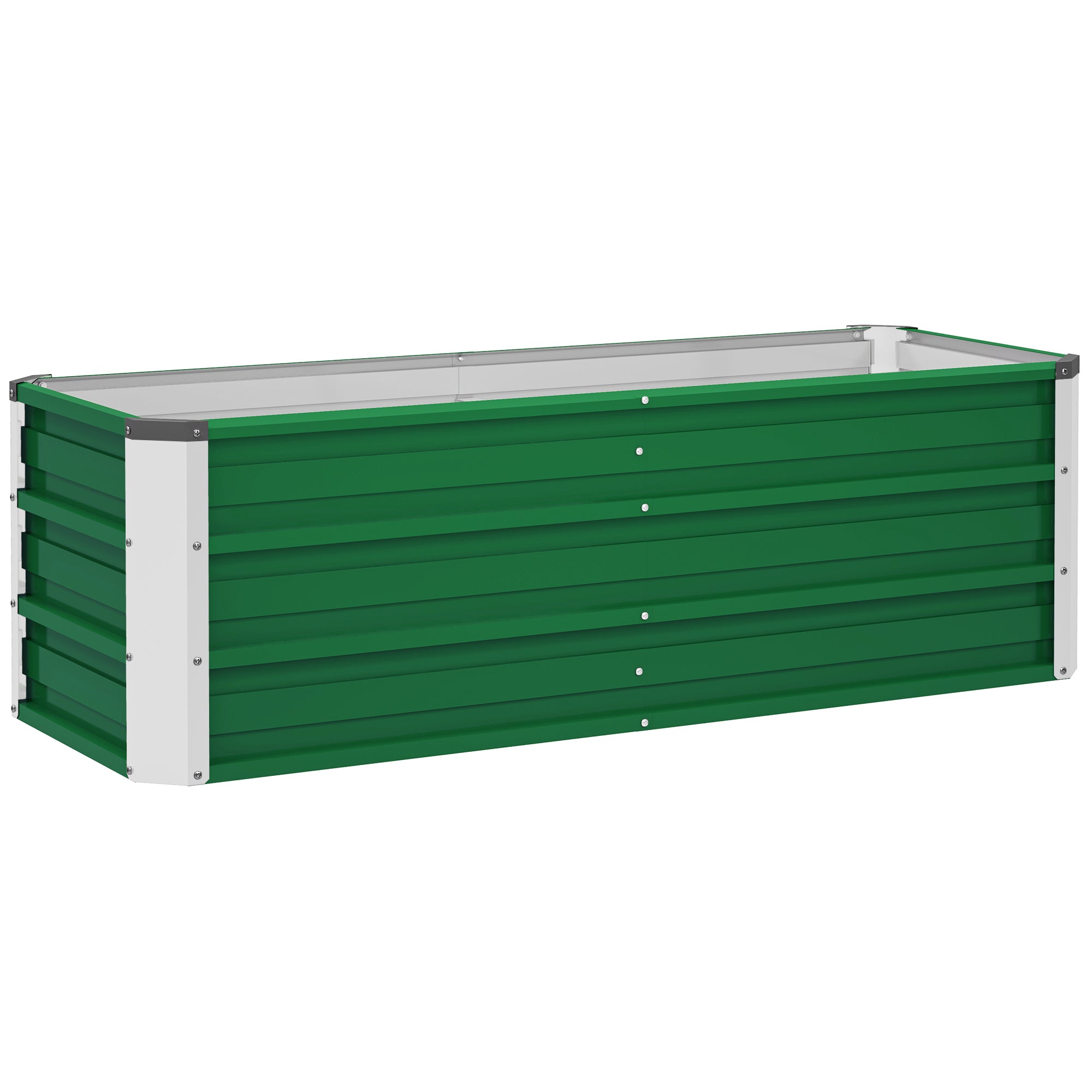 Raised Garden Bed/Planter Steel 125x47x40cm with Gloves, Green