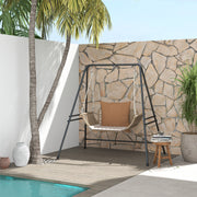 Steel Hanging Chair Frame 178x180cm, 150kg Capacity, Indoor/Outdoor Stand, Black