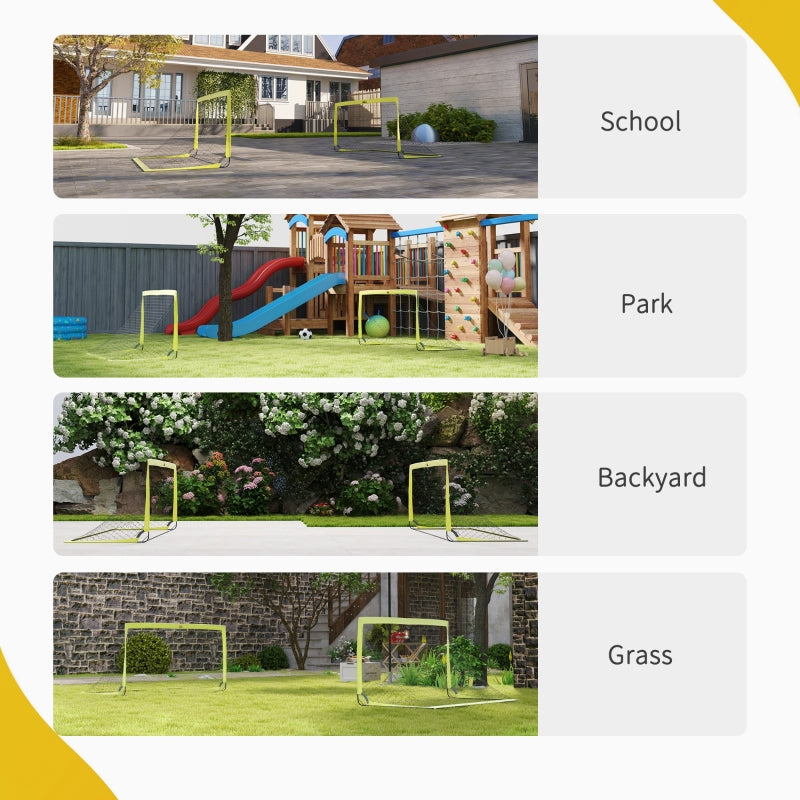 Football Goal Nets, Foldable Outdoor Training Equipment, Yellow