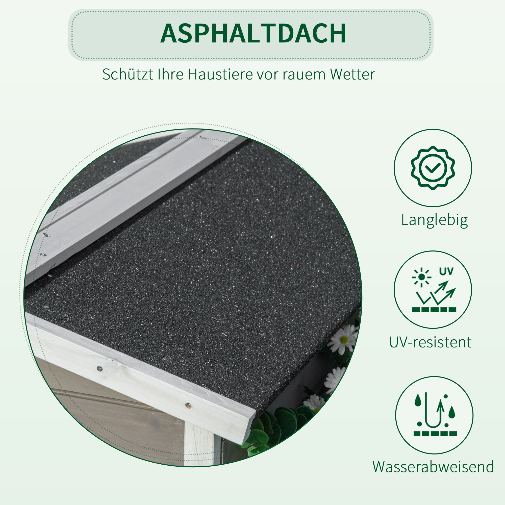 Cat House/Hut with Terrace & Balcony Fir Wood Grey & White