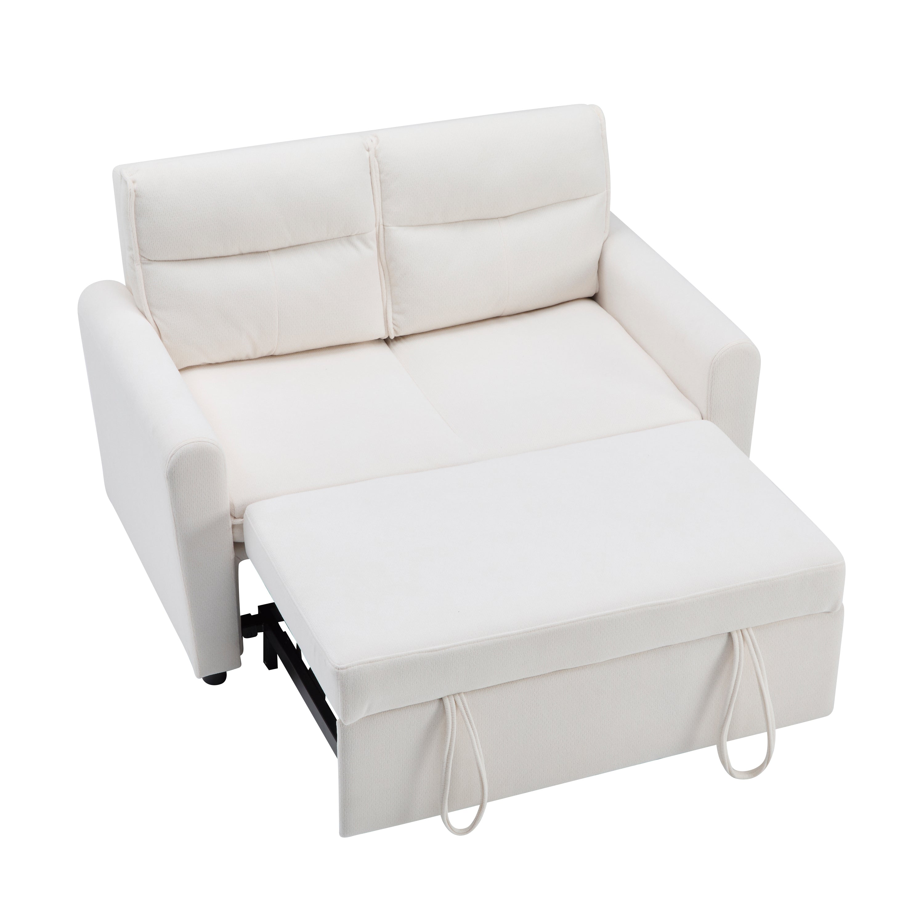 Sofa Bed, Modern 2-Seater Foldable with Pull-Out & Adjustable Backrest